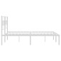 vidaXL Giroletto con Testiera Metallo Bianco 135x190 cm vidaXL Giroletto con Testiera Metallo Bianco 135x190 cm