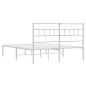 vidaXL Giroletto con Testiera Metallo Bianco 135x190 cm vidaXL Giroletto con Testiera Metallo Bianco 135x190 cm