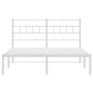 vidaXL Giroletto con Testiera Metallo Bianco 160x200 cm vidaXL Giroletto con Testiera Metallo Bianco 160x200 cm