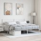 vidaXL Giroletto con Testiera Metallo Bianco 183x213 cm vidaXL Giroletto con Testiera Metallo Bianco 183x213 cm