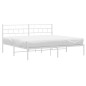 vidaXL Giroletto con Testiera Metallo Bianco 183x213 cm vidaXL Giroletto con Testiera Metallo Bianco 183x213 cm