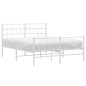 vidaXL Giroletto con Testiera e Pediera Metallo Bianco 120x200 cm