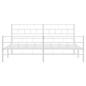vidaXL Giroletto con Testiera e Pediera Metallo Bianco 193x203 cm vidaXL Giroletto con Testiera e Pediera Metallo Bianco 193x203 cm