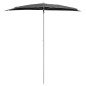 Ombrellone Semicircolare con Palo 180x90 cm Antracite Ombrellone Semicircolare con Palo 180x90 cm Antracite