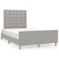 vidaXL Giroletto con Testiera Grigio Chiaro 120x200 cm in Tessuto