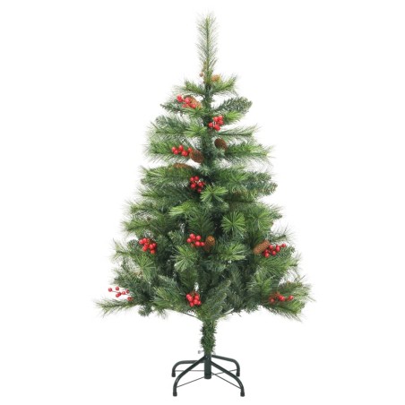 vidaXL Albero Natale Artificiale Incernierato con Pigne e Bacche 120cm