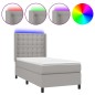 vidaXL Letto a Molle Materasso e LED Grigio Chiaro 100x200 cm Tessuto vidaXL Letto a Molle Materasso e LED Grigio Chiaro 100x200 cm Tessuto