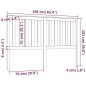 Testiera per Letto Nera 166x6x101 cm in Legno Massello di Pino Testiera per Letto Nera 166x6x101 cm in Legno Massello di Pino