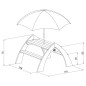 AXI Tavolo da Picnic per Bambini Kylo con Ombrellone XL Bianco Grigio AXI Tavolo da Picnic per Bambini Kylo con Ombrellone XL Bianco Grigio