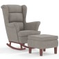 vidaXL Poltrona a Dondolo Gambe Legno e Sgabello Grigio Chiaro Velluto vidaXL Poltrona a Dondolo Gambe Legno e Sgabello Grigio Chiaro Velluto