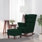 vidaXL Poltrona Dondolo Gambe Legno e Poggiapiedi Verde Scuro Velluto vidaXL Poltrona Dondolo Gambe Legno e Poggiapiedi Verde Scuro Velluto