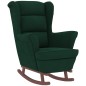 vidaXL Poltrona Dondolo Gambe Legno e Poggiapiedi Verde Scuro Velluto vidaXL Poltrona Dondolo Gambe Legno e Poggiapiedi Verde Scuro Velluto