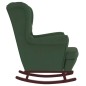 vidaXL Poltrona Dondolo Gambe Legno e Poggiapiedi Verde Scuro Velluto vidaXL Poltrona Dondolo Gambe Legno e Poggiapiedi Verde Scuro Velluto