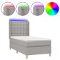 vidaXL Letto a Molle Materasso e LED Grigio Chiaro 100x200 cm Tessuto vidaXL Letto a Molle Materasso e LED Grigio Chiaro 100x200 cm Tessuto