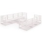 vidaXL Set Divani da Giardino 8 pz Bianco in Legno Massello di Pino vidaXL Set Divani da Giardino 8 pz Bianco in Legno Massello di Pino