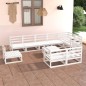 vidaXL Set Divani da Giardino 10 pz Bianchi in Legno Massello di Pino vidaXL Set Divani da Giardino 10 pz Bianchi in Legno Massello di Pino