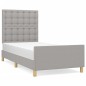 vidaXL Giroletto con Testiera Grigio Chiaro 100x200 cm in Tessuto vidaXL Giroletto con Testiera Grigio Chiaro 100x200 cm in Tessuto
