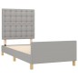 vidaXL Giroletto con Testiera Grigio Chiaro 100x200 cm in Tessuto vidaXL Giroletto con Testiera Grigio Chiaro 100x200 cm in Tessuto
