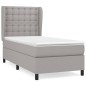 vidaXL Giroletto a Molle con Materasso Grigio Chiaro100x200 cm Tessuto