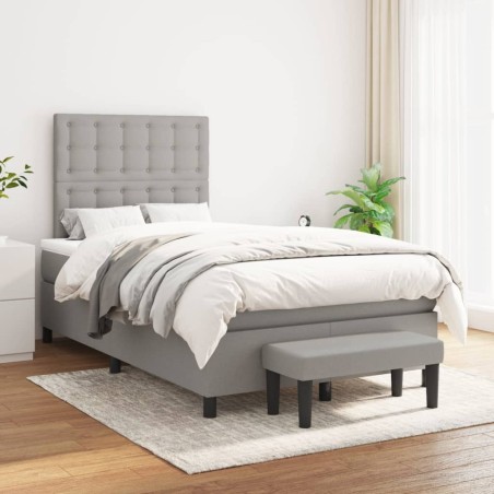 vidaXL Giroletto a Molle con Materasso Grigio Chiaro 120x200cm Tessuto