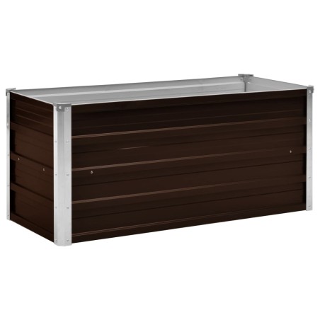 vidaXL Letto Rialzato Giardino Marrone 100x40x45 cm in Acciaio Zincato