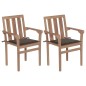 Sedie da Giardino 2 pz con Cuscini Talpa Massello di Teak Sedie da Giardino 2 pz con Cuscini Talpa Massello di Teak