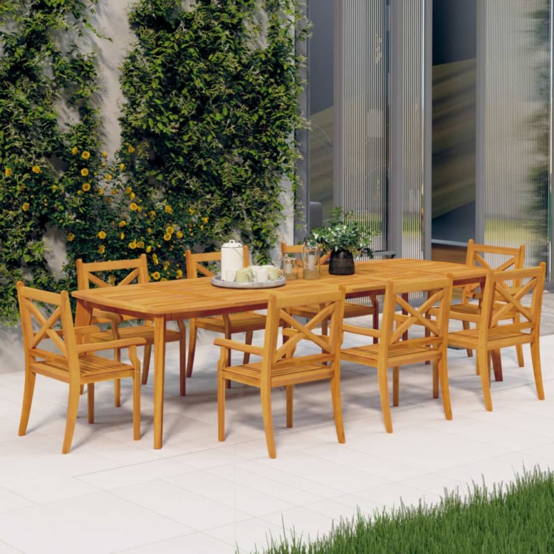 Sedie da Pranzo da Esterni 8 pz in Legno Massello di Acacia Sedie da Pranzo da Esterni 8 pz in Legno Massello di Acacia