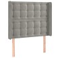 Testiera ad Orecchio Grigio Chiaro 83x16x118/128 cm in Velluto Testiera ad Orecchio Grigio Chiaro 83x16x118/128 cm in Velluto