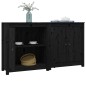 Credenze 2 pz Nero 70x35x80 cm in Legno Massello di Pino Credenze 2 pz Nero 70x35x80 cm in Legno Massello di Pino