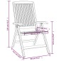 vidaXL Sedie da Giardino Reclinabili 4 pz in Legno Massello di Teak