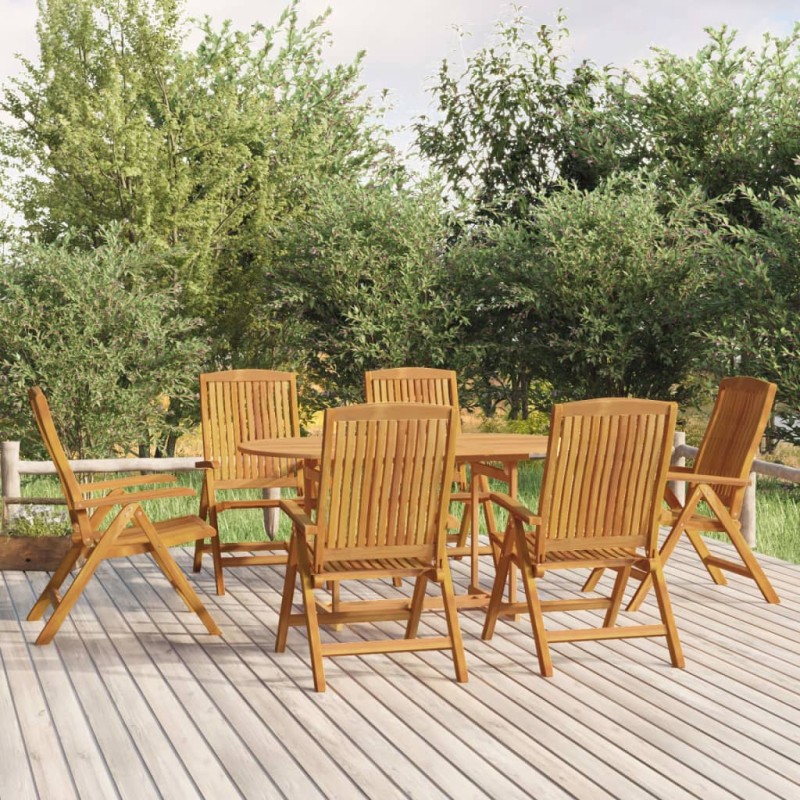 vidaXL Sedie da Giardino Reclinabili 6 pz in Legno Massello di Teak vidaXL Sedie da Giardino Reclinabili 6 pz in Legno Massello di Teak