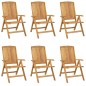vidaXL Sedie da Giardino Reclinabili 6 pz in Legno Massello di Teak vidaXL Sedie da Giardino Reclinabili 6 pz in Legno Massello di Teak
