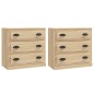 Credenze 2 pz Rovere Sonoma in Legno Multistrato Credenze 2 pz Rovere Sonoma in Legno Multistrato