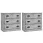 Credenze 2 pz Grigio Cemento in Legno Multistrato Credenze 2 pz Grigio Cemento in Legno Multistrato