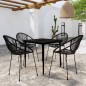vidaXL Set da Pranzo da Giardino 5 pz Nero vidaXL Set da Pranzo da Giardino 5 pz Nero