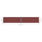 Tenda da Sole Laterale Retrattile Marrone 180x1000 cm Tenda da Sole Laterale Retrattile Marrone 180x1000 cm