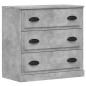 vidaXL Credenze 3 pz Grigio Cemento in Legno Multistrato vidaXL Credenze 3 pz Grigio Cemento in Legno Multistrato