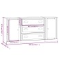 vidaXL Credenze 3 pz Grigio Cemento in Legno Multistrato vidaXL Credenze 3 pz Grigio Cemento in Legno Multistrato