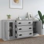 Credenze 3 pz Grigio Sonoma in Legno Multistrato Credenze 3 pz Grigio Sonoma in Legno Multistrato