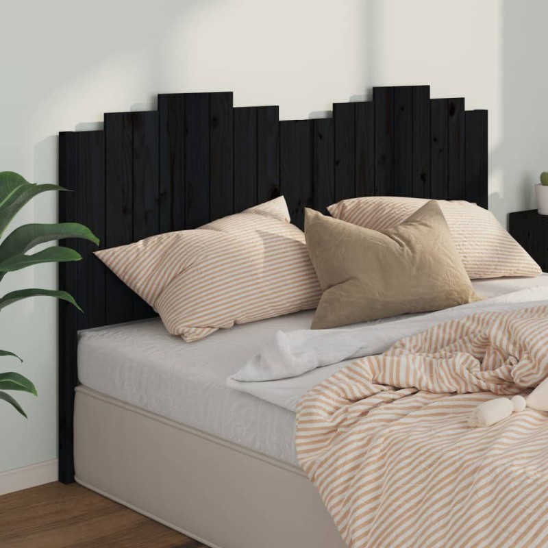 Testiera per Letto Nera 186x4x100 cm in Legno Massello di Pino Testiera per Letto Nera 186x4x100 cm in Legno Massello di Pino