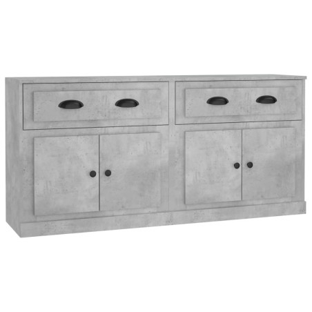 Credenze 2 pz Grigio Cemento in Legno Multistrato