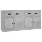 Credenze 2 pz Grigio Cemento in Legno Multistrato Credenze 2 pz Grigio Cemento in Legno Multistrato