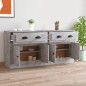 Credenze 2 pz Grigio Cemento in Legno Multistrato Credenze 2 pz Grigio Cemento in Legno Multistrato