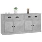 Credenze 2 pz Grigio Cemento in Legno Multistrato Credenze 2 pz Grigio Cemento in Legno Multistrato