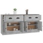 Credenze 2 pz Grigio Cemento in Legno Multistrato Credenze 2 pz Grigio Cemento in Legno Multistrato