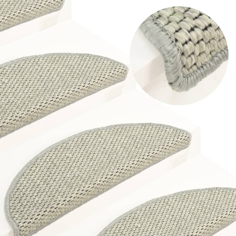 vidaXL Tappeti Autoadesivi Scale Aspetto Sisal 15 pz 56x17x3cm Grigi vidaXL Tappeti Autoadesivi Scale Aspetto Sisal 15 pz 56x17x3cm Grigi