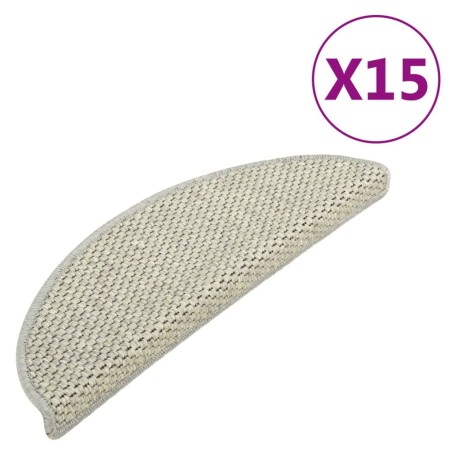 vidaXL Tappeti Autoadesivi Scale Aspetto Sisal 15 pz 56x17x3cm Grigi