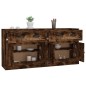 Credenze 2 pz Rovere Fumo in Legno Multistrato