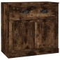 Credenze 2 pz Rovere Fumo in Legno Multistrato
