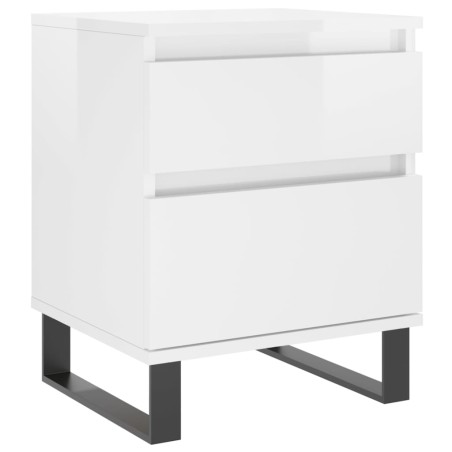 vidaXL Comodino Bianco Lucido 40x35x50 cm in Legno Multistrato